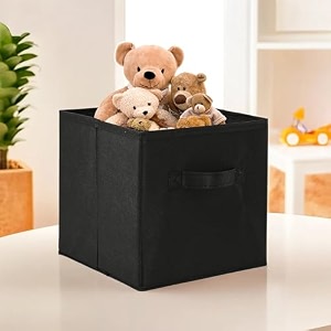kuber industries pack of 6 foldable storage box  multipurpose storage organizer for clothes  plain wardrobe organizer for book stationary amp toys  11 inch  royal blue