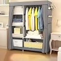 Kuber Industries Non-woven Drawer Storage Box|Foldable Toys Organizer For Kids|Closet Box With Pull Out Handle|Pack Of 2 (Grey), 40 x 29 x 23 cm