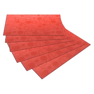kuber industries 6 pcs pvc circle print fridge mats  mat for refrigerator  placemats for kitchen  shelf liner mat  red