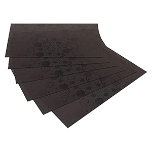 kuber industries pvc circle print fridge mat set of 6  refrigerator placemats for kitchen  shelf liner  black