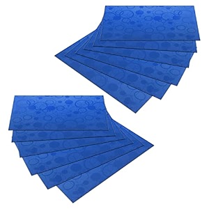 kuber industries fridge mats  pvc circle print  mat for refrigerator  placemats for kitchen  shelf liner mat  set of 12  blue