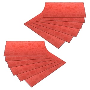 kuber industries pvc circle print fridge mat set - 12 pieces refrigerator shelf liner placemats for kitchen - red