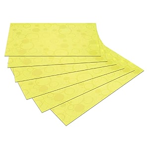 kuber industries fridge mats  pvc circle print  mat for refrigerator  refrigerator mat  placemats for kitchen  shelf liner mat  set of 6  yellow