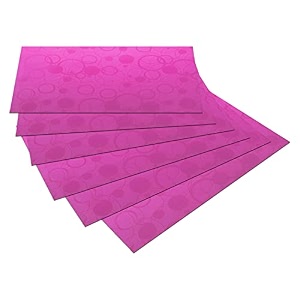 kuber industries 6 pcs pvc circle print fridge mats  mat for refrigerator  placemats for kitchen  shelf liner mat  pink
