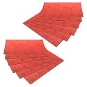 Kuber Industries PVC Circle Print Fridge Mat Set - 12 Pieces Refrigerator Shelf Liner Placemats for Kitchen - Red