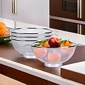 Kuber Industries Pack of 5 Fruit Basket | Stainless Steel Vegetables Strainer | Colander Basket for Pasta-Noodles-Grains | Mesh Basket with Handle | 8 Inch | Silver