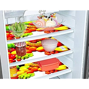 kuber industries pvc 6 piece refrigerator drawer mat set - sky blue