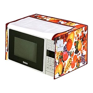 kuber industries fruits design pvc microwave oven full closure cover for 23 litre white amp maroon ctktc33240