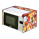 Kuber Industries Fruits Design PVC Microwave Oven Full Closure Cover for 23 Litre (White & Maroon) CTKTC33240