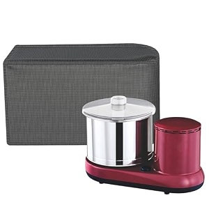 kuber industries open bottom grinder cover - foldable waterproof kitchen mixer cover for table top - mini check grey polyvinyl chloride pvc