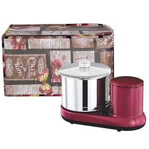 kuber industries polyvinyl chloride pvc mixer grinder cover  open bottom grinder cover  foldable grinder cover for table top  waterproof kitchen grinder cover  kitchen split  brown