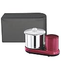 Kuber Industries Open Bottom Grinder Cover - Foldable, Waterproof Kitchen Mixer Cover for Table Top - Mini Check, Grey, Polyvinyl Chloride (PVC)
