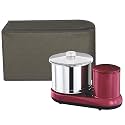 Kuber Industries Open Bottom Grinder Cover - Foldable, Waterproof Kitchen Mixer Cover for Table Top - Mini Check, Brown, Polyvinyl Chloride (PVC)