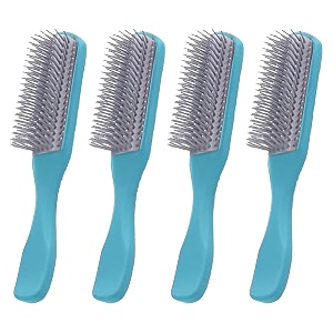 kuber industries hair brush  bristles brush  hair brush with paddle  brush for curly wavy hairs  suitable for all hair types  hair brush styling hair  pack of 4  c19ble  blue