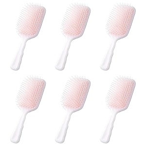 kuber industries hair brush  bristles brush  hair brush with paddle  detangles hair brush  suitable for all hair types  hair brush styling hair  pack of 6  xh45bge  beige