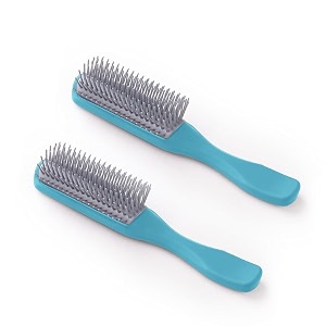 kuber industries hair brush  bristles brush  hair brush with paddle  brush for curly wavy hairs  suitable for all hair types  hair brush styling hair  2 piece  c19ble  blue