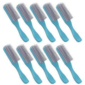 kuber industries hair brush  bristles brush  hair brush with paddle  brush for curly wavy hairs  suitable for all hair types  hair brush styling hair  10 piece  c19ble  pack of 5  blue
