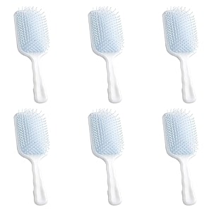 kuber industries hair brush  bristles brush  hair brush with paddle  detangles hair brush  suitable for all hair types  hair brush styling hair  pack of 6  xh45ble  blue