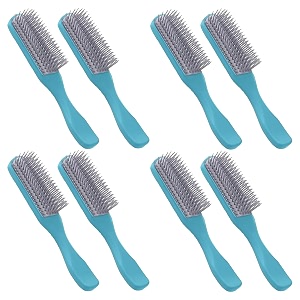 kuber industries hair brush  bristles brush  hair brush with paddle  brush for curly wavy hairs  suitable for all hair types  hair brush styling hair  8 piece  c19ble  pack of 4  blue