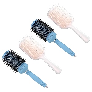 kuber industries hair brush  bristles brush  hair brush with paddle  sharp hair brush for woman  suitable for all hair types  tgx525-xh45bge pack of 4 ice blue amp beige