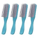 Kuber Industries Hair Brush | Bristles Brush | Hair Brush with Paddle | Brush for Curly wavy Hairs | Suitable For All Hair Types | Hair Brush Styling Hair | Pack of 4 | C19BLE | Blue