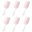 Kuber Industries Hair Brush | Bristles Brush | Hair Brush with Paddle | Detangles Hair Brush | Suitable For All Hair Types | Hair Brush Styling Hair | Pack of 6 | XH45BGE | Beige