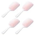 Kuber Industries Hair Brush | Bristles Brush | Hair Brush with Paddle | Detangles Hair Brush | Suitable For All Hair Types | Hair Brush Styling Hair | Pack of 4 | XH45BGE | Beige
