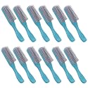 Kuber Industries Hair Brush | Bristles Brush | Hair Brush with Paddle | Brush for Curly wavy Hairs | Suitable For All Hair Types | Hair Brush Styling Hair | 12 Piece | C19BLE | Pack of 6 | Blue