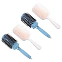Kuber Industries Hair Brush | Bristles Brush | Hair Brush with Paddle | Sharp Hair Brush for Woman | Suitable For All Hair Types | TGX525..-XH45BGE |Pack of 4| Ice Blue &amp; Beige