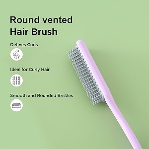 kuber industries hair brush  flexible bristles brush  hair brush with paddle  straightens amp detangles hair brush  suitable for all hair types  2 piece  c19-prup-s  small  purple