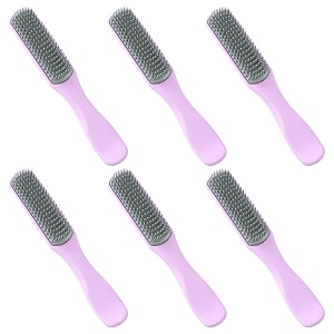 kuber industries hair brush  flexible bristles brush  hair brush with paddle  straightens amp detangles hair brush  suitable for all hair types  6 piece  c19-prup-s  small  pack of 3  purple