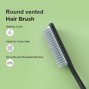kuber industries hair brush  flexible bristles brush  hair brush with paddle  straightens amp detangles hair brush  suitable for all hair types  2 piece  c19-blk-s  small  black