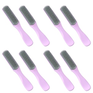 kuber industries hair brush  flexible bristles brush  hair brush with paddle  straightens amp detangles hair brush  suitable for all hair types  8 piece  c19-prup-s  small  pack of 4  purple