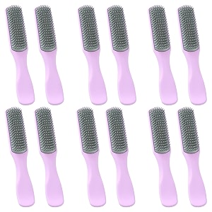 kuber industries hair brush  flexible bristles brush  hair brush with paddle  straightens amp detangles hair brush  suitable for all hair types  12 piece  c19-prup-s  small  pack of 6  purple