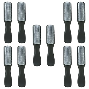 kuber industries hair brush  flexible bristles brush  hair brush with paddle  straightens amp detangles hair brush  suitable for all hair types  10 piece  c19-blk-s  small  pack of 5  black