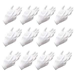 kuber industries hand gloves  12 pair  cotton half gloves  sun dust protection gloves for men amp woman  cloth gloves for driving biking cycling  pollution hand gloves  white