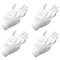 Kuber Industries Hand Gloves | 4 Pair | Cotton Half Gloves | Sun Dust Protection Gloves for Men &amp; Woman | Cloth Gloves For Driving, Biking, Cycling | Pollution Hand Gloves | White
