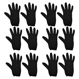 kuber industries hand gloves  6 pair  cotton half gloves  sun dust protection gloves for men amp woman  cloth gloves for driving biking cycling  pollution hand gloves  black