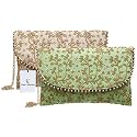 Kuber Industries Clutch Purse | Hand Purse | Ladies Hand Purse with Handle | Traditional Shagun Purse | Baby Shower Purse | Gifting Clutch Purse | Mirror Check Purse | Pack of 3 | Multicolor