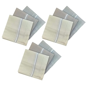 kuber industries premium cotton handkerchief set for men amp boys - pack of 9 - light color