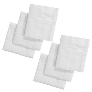 kuber industries cotton handkerchief  men39s amp boys39 handkerchief set  pack of 6  white