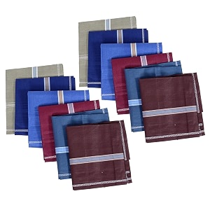 kuber industries premium cotton handkerchief set for men and boys - dark color pack of 12