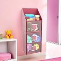 Kuber Industries Hanging Almirah | Folding Baby Almirah | 4 Compartments Storage Almirah | Hanging Wall Almirah | Wardrobe Organizer for Cloth-Shoes-Toys | Hathkadi | Maroon