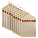 Kuber Industries Hanging Saree Bag | Cotton Clothes Bags for Storage | Hanging Cotton Saree Covers | Mesh Window Cloth Storage Bag | Saree Storage Covers with Zip | Pack of 10 | Cream