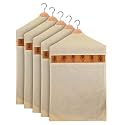 Kuber Industries Hanging Saree Bag | Cotton Clothes Bags for Storage | Hanging Cotton Saree Covers | Mesh Window Cloth Storage Bag | Saree Storage Covers with Zip | Pack of 5 | Cream