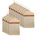 Kuber Industries Hanging Saree Bag | Cotton Clothes Bags for Storage | Hanging Cotton Saree Covers | Mesh Window Cloth Storage Bag | Saree Storage Covers with Zip | Pack of 15 | Cream
