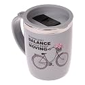 Kuber Industries Insulated Coffee Mug|Stainless Steel Double Wall Tea|Tumbler Cup|Milk Mug with Sliding Lid for Kids &amp; Adults|400 ML (Grey)