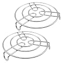 Kuber Industries Iron Stand | Stainless Steel Trivet |Round Steamer Rack for Kitchen | Heat Resistant Hot Plate Dishes Holder | Cooker Donga Stand | Pack of 2 | Silver