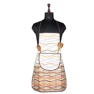 kuber industries kitchen apron set of 2 - restaurant chef cooking dress for women and men - front pocket mota check pattern blue