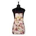 Kuber Industries Kitchen Apron | Women's &amp; Chef's Waterproof Apron | Front Pocket | Beige Flower Print